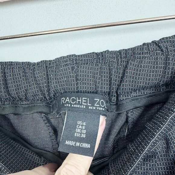 RACHEL ZOE | Drawstring Black & White Mini Plaid Print Pants Women’s Size 6 - Picture 6 of 10